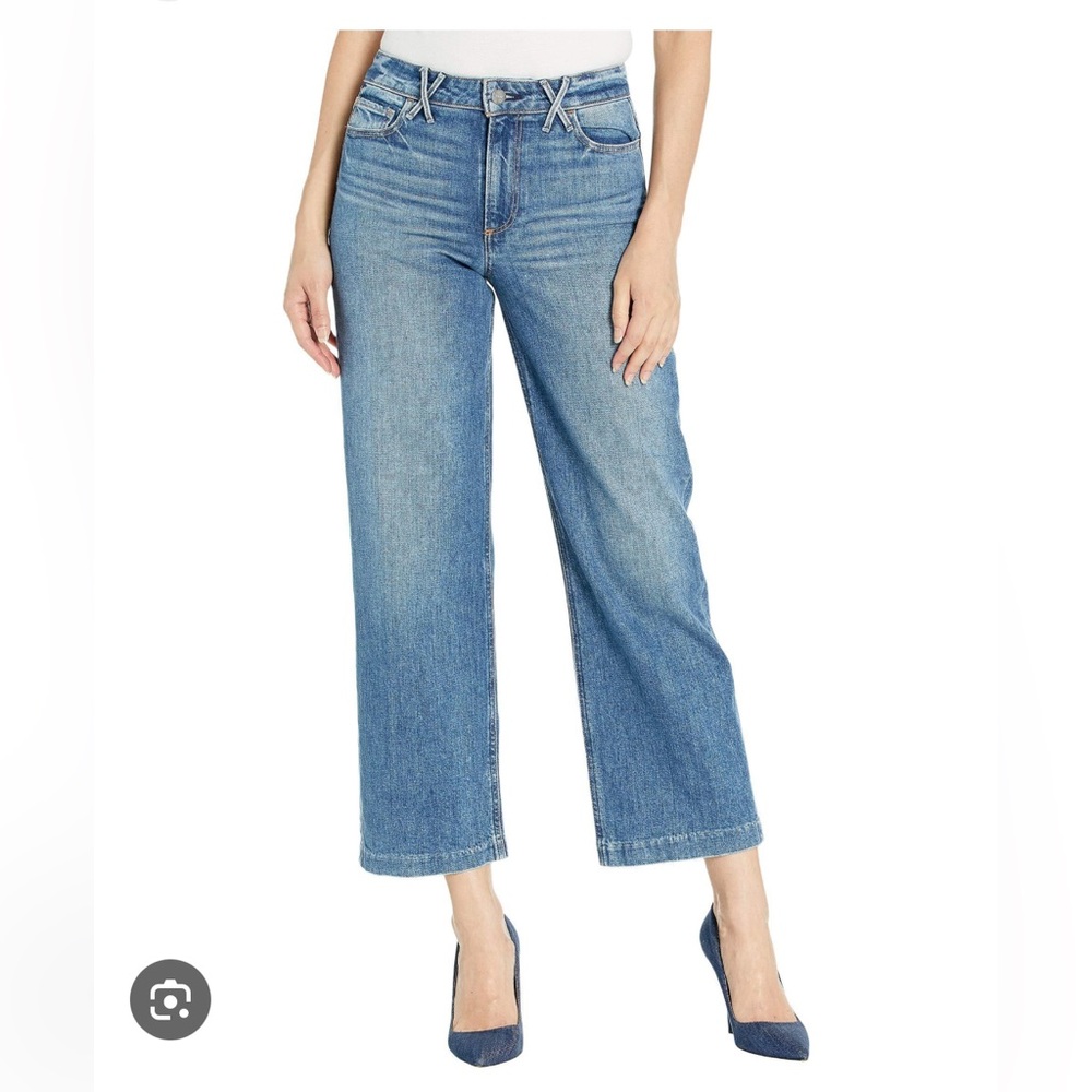 Paige Wide Leg Blue Jeans, size 28 - Picture 5 of 6